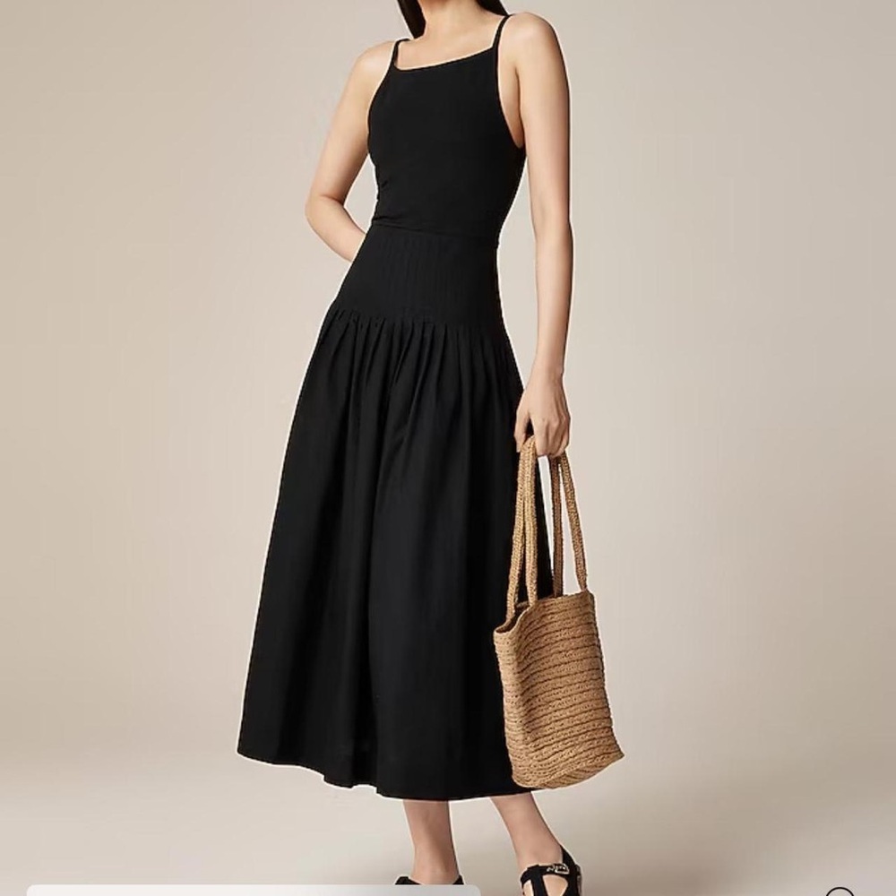 J. Crew Pintuck Mixy Dress in Black Size XXS